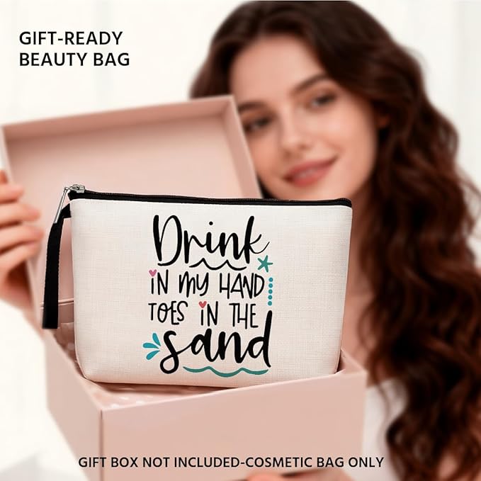 Hanamiya Na Beach Lover Gift: Beach Theme Decor, Purse, Makeup Bag, Travel Essentials, Cruise Bag for Summer Lovers