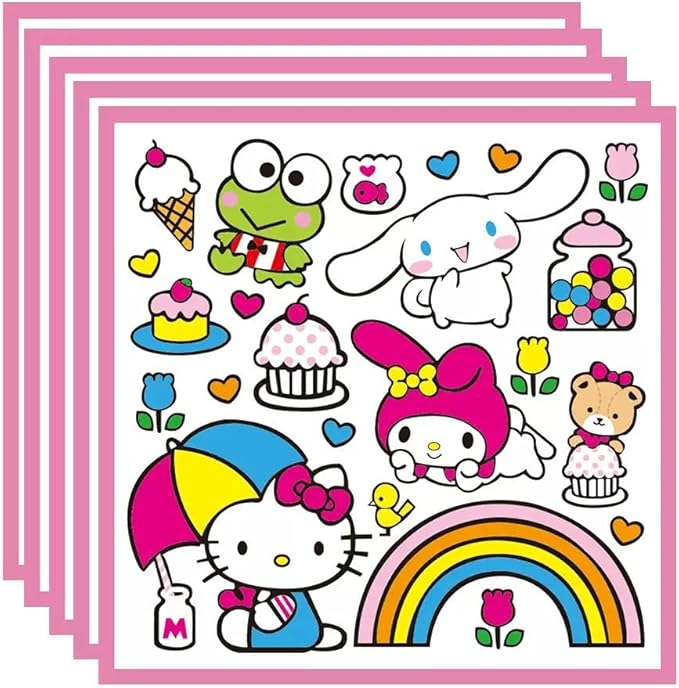 41 pcs Pink Cat Party Decoration Hello Cat Pink Kite Including 1pc Tablecover 20 pcs 7 inches Plates and 20 pcs 6.5 inches Napkins Cat Theme Birthday Party Decoration Favor Sets (Rainbow 41)