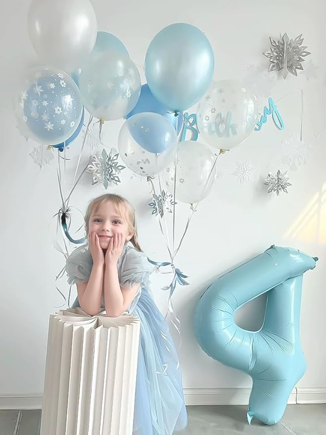 40 Inch Matte Blue 6 Number Balloons Light Blue Number 6 Foil Balloon Mylar Helium Balloon for Birthday Party Decoration Wedding Anniversary Supplies (Number 6)
