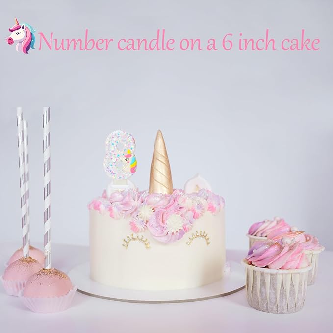 Cake Decorations- Number 8 Candle, Birthday Candles for Cake, Birthday Party Supplies, Birthday Cake Topper, Cartoon Theme Party Favors