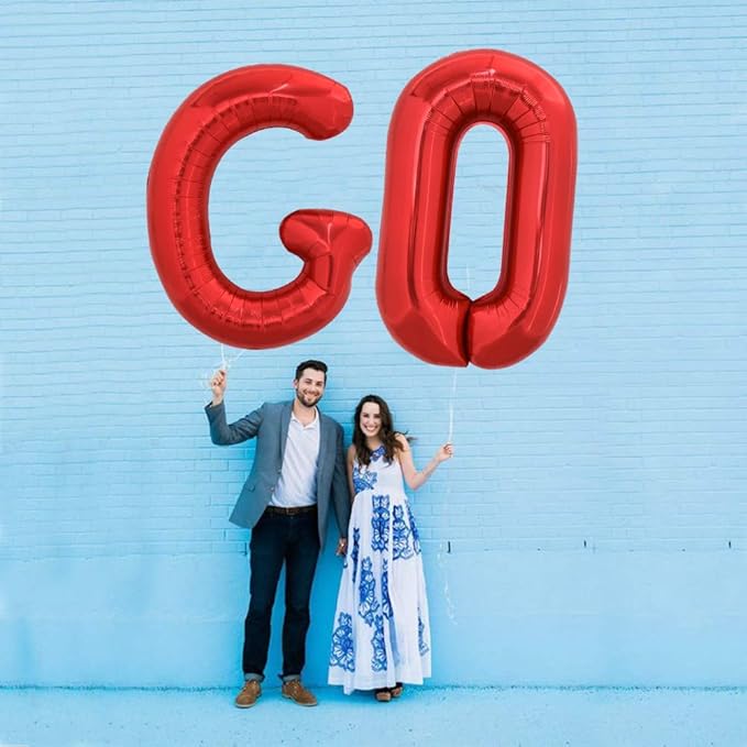 TONIFUL 40 Inch Large Bright Red Letter Balloons A-Z, Giant Jumbo Helium Foil Mylar Big Letter G Balloons for Birthday Party Anniversary Wedding Decorations