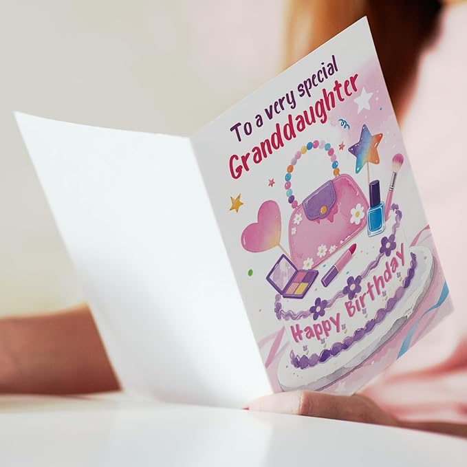 Granddaughter Birthday Card, Funny Birthday Card Gifts for Granddaughter from Grandma Grandpa-8x5.3 Inches, Double-Sided