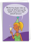 NobleWorks, Funny Birthday Greeting Card with 5 x 7 Inch Envelope (1 Card) Bday Weirder Than Me C10862BDG