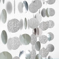 Cheerland Silver Party Decorations Circle Garlands Silver Birthday Decorations Banner Hanging Streamer Backdrop Decor Bday Bridal Bachelorette EID Graduation Christmas NYE New Year Eve Party Supplies
