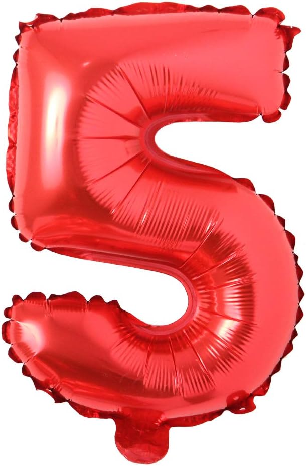 40 inch Red big size Number Letter alphabet Foil Helium Float Balloons Birthday Wedding Party Celebration decoration Air ball (40 INCH Red 5)