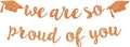 2026 Graduation Decorations Pre-Strung Blingbling We Are So Proud of You Banner Glitter Graduation Garland for Class of 2026 High School College Grad Party (Orange)