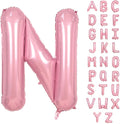 Biapian 40 Inch Giant Pink N Balloon, Single Alphabet N Foil, Light Pink Name Letters for Girls Women Birthday Party Decoration Baby Shower Anniversary Supplies