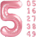 Pearlescent Pink 40 Inch Large Number 5 Birthday Balloon, Five 5th 15 25 35 50 55 Birthday Celebration Decorations, Foil 5 Mylar Helium Number 5 Balloons Girl Boy Anniversary Party Supplies