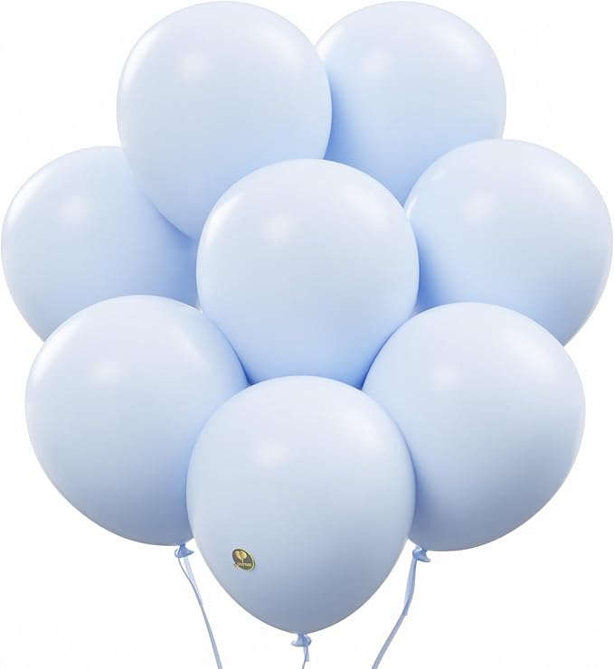 AFTERLOON® Biodegradable Balloons 24 pcs Pastel Baby Blue 10 Inch, Matte Color Thickened Extra Strong Natural Latex Helium Float, Colorful Bulk Color ballon Globos Para Decoration De Fiestas Kids