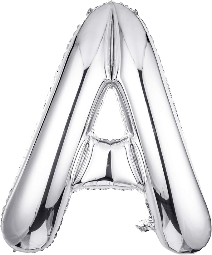 Letter Balloons 40 Inch, Single Silver Letter A Balloons Aluminum Hanging Foil Film Balloon for Baby Shower, Wedding Anniversary, Graduation, Birthday Party Decoration
