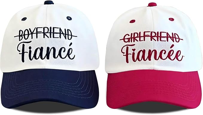 Adjustable Embroidered Hat for Bridal Shower Wedding Engagement Anniversary Honeymoon Newlyweds Couples Gifts