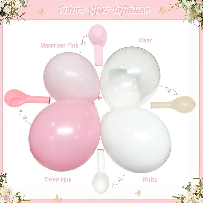 Light Pink Balloon Arch Kit, 126Pcs Baby Pink and White Balloon Garland Kit for Wedding Birthday Baby Shower Gender Reveal Bridal Shower Party Decorations