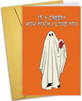 Nchigedy Spooky Ghost Anniversary Card for Men Women, Creepy Halloween Birthday Card for Husband Wife, Funny Valentines Day Card for Boyfriend Girlfriend