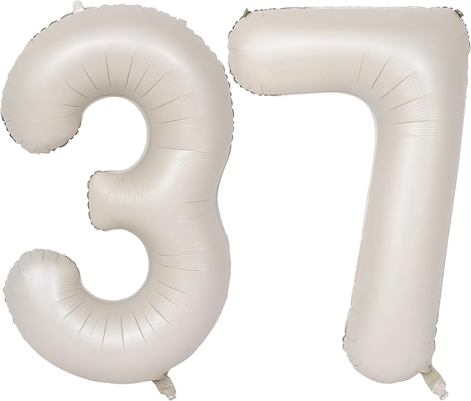 40 In Cream white Number Balloons Helium Foil Mylar Balloon Birthday Party banquet Decoration Digital 37