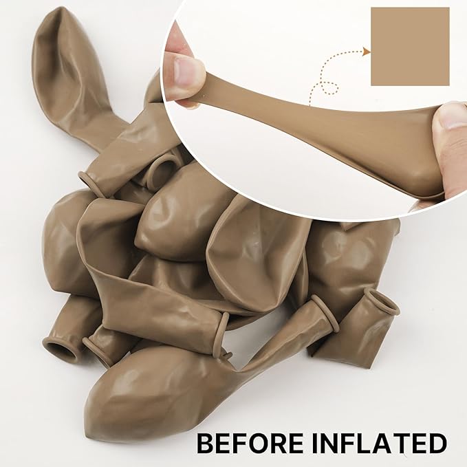 PartyWoo Cream Balloons 50 pcs 12 Inch Beige Ivory Nude Neutral Boho Fall Latex Helium Balloons for Wedding Graduation Birthday Boy Baby Shower Cowgirl Jungle Theme Party Decorations Brown-F56