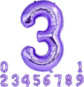 TONIFUL 40 Inch Purple Large Numbers Balloon 0-9 Birthday Party Decor,Foil Mylar Big Number Balloon Digital 3 for Birthday Party,Wedding, Bridal Shower Engagement Photo Shoot, Anniversary