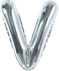 TONIFUL 40 Inch Large Silver Letter V Balloons, Foil Mylar Big Letter Balloons for 2026 New Year Eve Graduation Wedding Baby Shower Birthday Party Anniversary Supplies Decorations