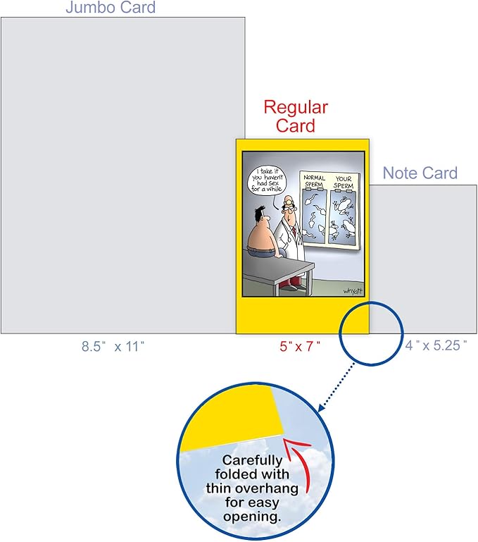 NobleWorks - 1 Hilarious Greeting Card for Birthday - Funny Birthday Cartoon, Comic Notecard - Your Sp-rm 8306