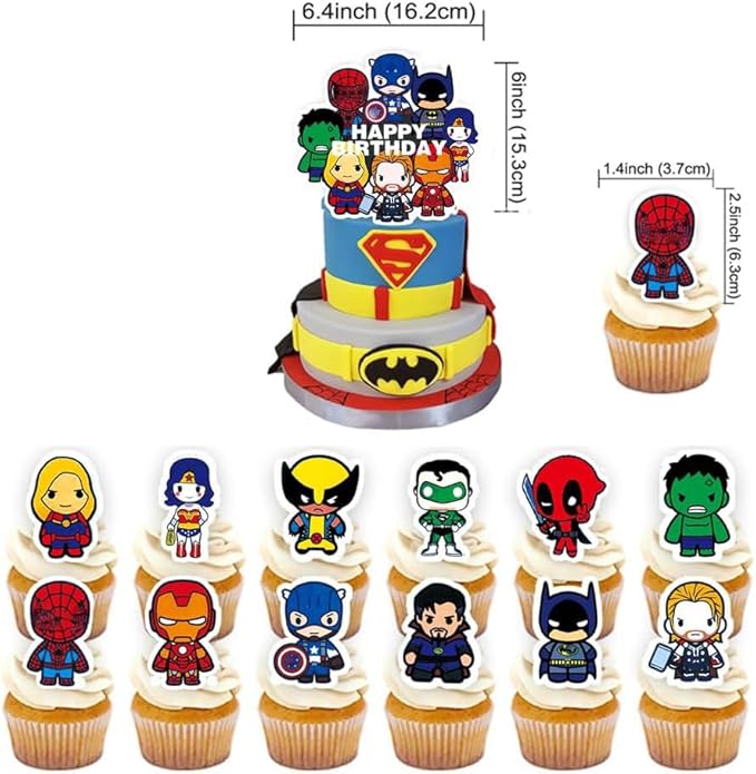 Birthday Decoration, Birthday Party Supplies, birthday Banner, Balloons,Toppers Cake Toppers,6 Pcs Large Foil Balloons for Kid's boy Girls