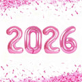 40 Inch Pink 2026 Number Balloon, Happy New Year 2026 Balloons Pink, Graduation Balloon Decorations 2026