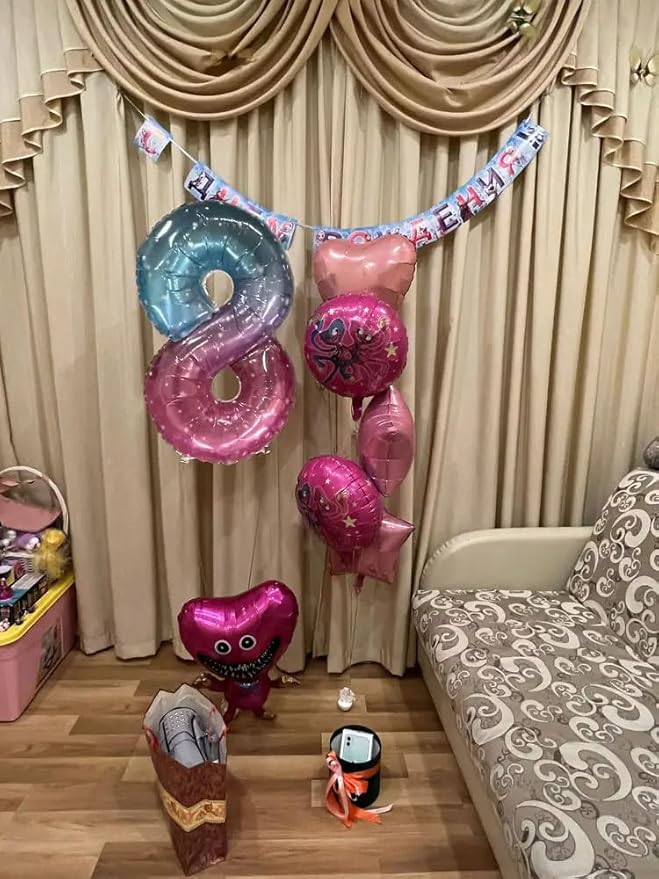 Starry Sky Number 4 Balloon 40 Inch, 4 Balloon Number, 4th Birthday Decorations, Starry Sky Party Supplies for Boys Girls