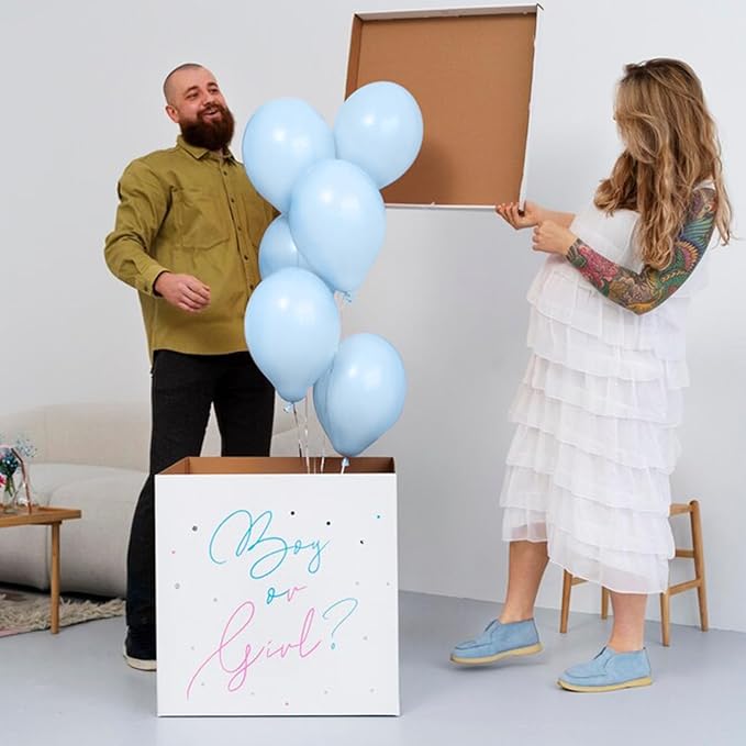 Pastel Blue Latex Party Balloons 30 Pack 18 inch Round Light Blue Balloons for Wedding Baby Shower Gender Reveal Birthday Party Decoration