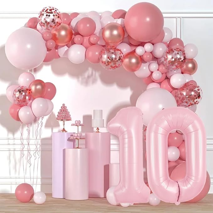 TONIFUL 40 Inch Pastel Pink Number 0 Balloon Balloon Big Pink Digital 0 Balloon for Girl's Birthday Party Wedding Bridal Shower Engagement Anniversary Photo Shoot Supplies