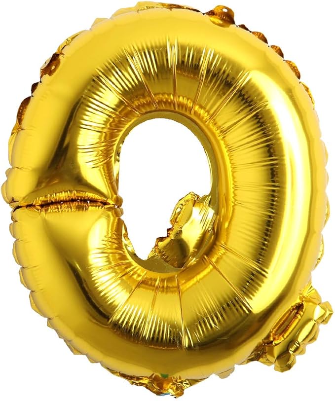 16" Alphabet Letter and Number Balloons Set Package, Aluminum Hanging Foil Film banner Mylar Balloon for Birthday Party Decoration Custom Word (A-Z, 0-9 Gold) (16 inch Q Gold)