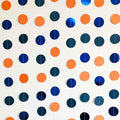 We Moment 50ft Glitter Navy Blue Orange Party Decorations Paper Circle Dot Garland Backdrop Paper Polka Dot Hanging Decor for Wedding Birthday Baby Shower Bridal Shower Graduate