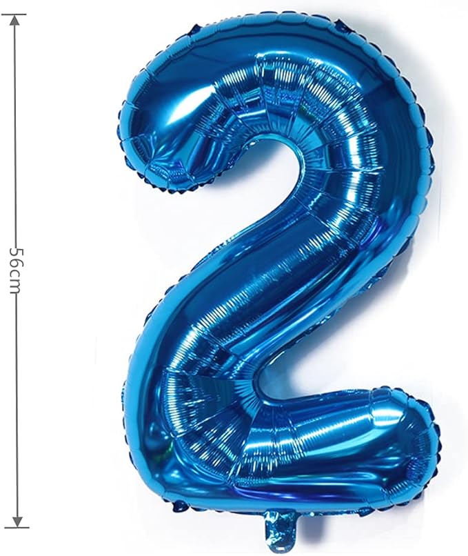 YPSelected 32 Inch Large Foil Helium Number Balloon Birthday Wedding Party 0-9 (Blue, 2)