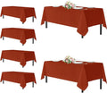 sancua Thanksgiving Tablecloths for 8 Foot Rectangle Tables, 6 Pack Burnt Orange - Washable Polyester Fabric Fall Table Cloth for Holiday Party, Birthday, Banquet Reception, 60x120 Inch Rust