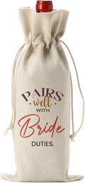 FBCCZEY Bridal Shower Wedding Gifts Wine Bag for Bride To Be Gifts Bridal Shower Party Favors WineBags Pairs Well with Bride Duties Wine Bottle Bag