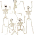 Feir 16" Skeletons Halloween Decorations – 5PCS Posable Full Body Skeletons with Movable Joints, Realistic Props for Outdoor Yard, Haunted House, Party & Indoor Halloween Decor