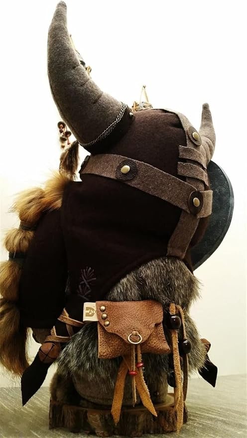 Halloween Special - Viking Warrior Gnome Doll, Fall Farmhouse Gnome Plush Decor Indoor, Nordic Gnomes Decorations for Home, Handcrafed Cute Scandinavian Style Gnomes for Kitchen Table Ornaments (A)…
