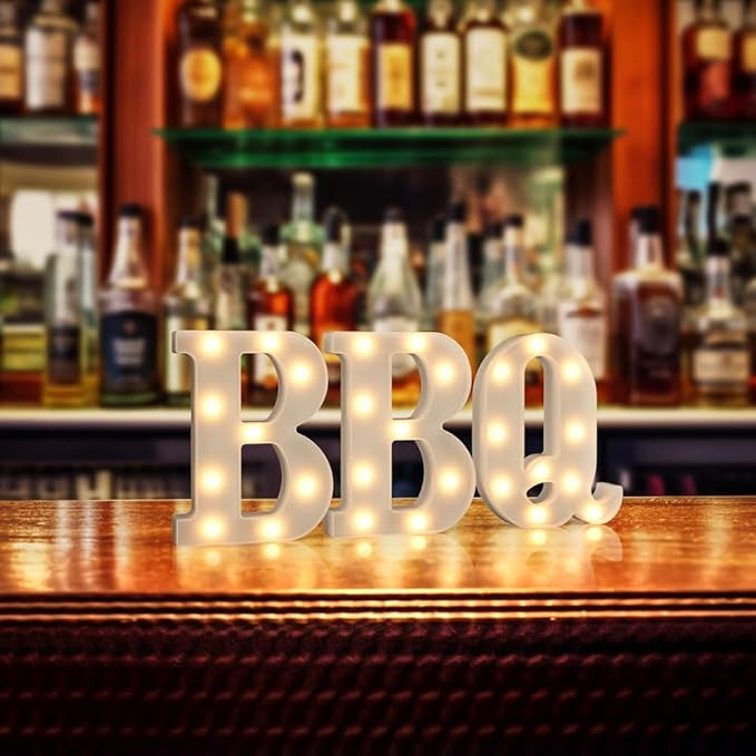 Marquee Light up Letters - 26 Alphabet Battery Powered LED Lights, Night Light White Plastic for Engagement Party Wedding Baby Shower Birthday, Lighted Marquee Sign (Letter B)