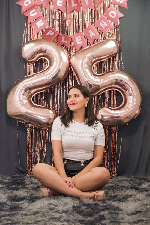 25 Balloon Number, Rose Gold Number 25th Birthday Balloons 40 Inch, 25 or 52 Years Old Rose Gold Birthday Decorations for Men Women, 25th Anniversary Decorations