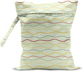 Wet Bag for Swimsuit, Beach Travel Essentials Wet Dry Bag, for Sunscreen Toiletry Dirty Clothes Yoga Gym Diaper, Friends Summer Beach Vacation Gifts. Colorful wavy stripes
