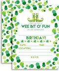 Amanda Creation Wee Bit O' Fun St. Patrick's Day Themed Birthday Party Fill In Invitations set of 20 with envelopes
