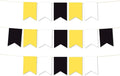 Andaz Press Hanging Pennant Banner with String, Yellow, Black, White, 1-Set, 24 Pennants, Approx. 12-Feet Long, Bumblebee Bee Baby Shower Theme Colored Supplies