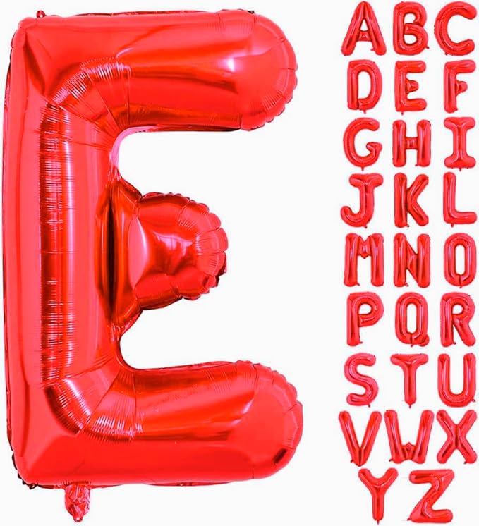 40 Inch Large Red Letter E Balloons Alphabet E Letter Balloons Foil Mylar Big Letter Balloons for Birthday Party Anniversary New Year Graduation Wedding Decorations