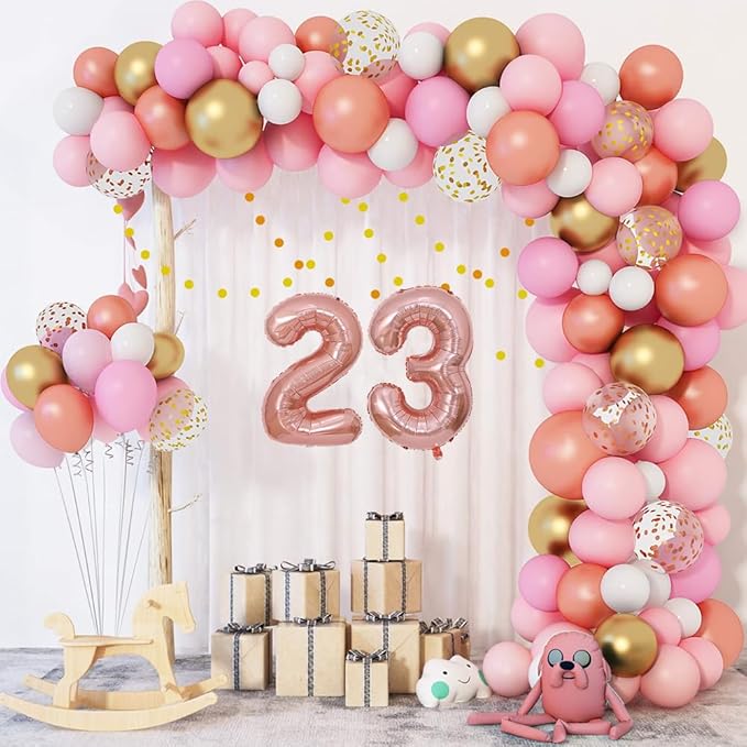 10 Pcs Rose Gold 0-9 Number Mylar Balloons,16 Inch Foil Balloons Mylar Balloons for Party Decorations Party Supplies