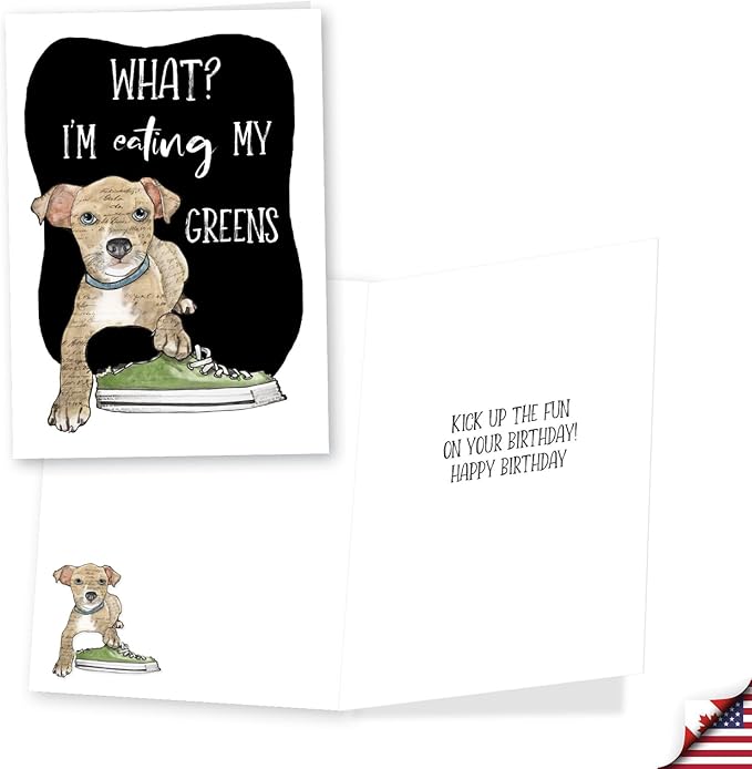 NobleWorks, Assortment Pack of 3 Funny Birthday Greeting Cards with Envelopes (3 Designs, 1 Each) Dog Antics Dining VC10795BDG-C1x3