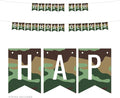 Andaz Press Personalized Hanging Pennant Banner Party Decorations, Camouflage Theme, Happy 4th Birthday Olivia, 1-Pack, Approx. 5-Feet, Custom Name and Number