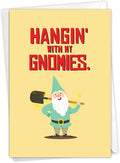 The Best Card Company Funny Birthday Greeting Card From Us w/ 5 x 7 Envelope for Men and Women (1 Card) Friendly Garden Gnomes C6441CBDG-US