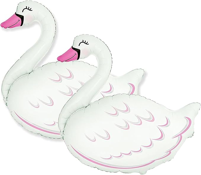 Artisan Owl Set of 2 White Swan 32" Foil Party Balloon