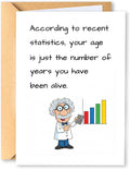 Sarcastic Birthday Card for Statistician Geek, Funny Fact Joke Greeting Card, Witty Humor Bday Card for Him Her, Unique Gift for Adults