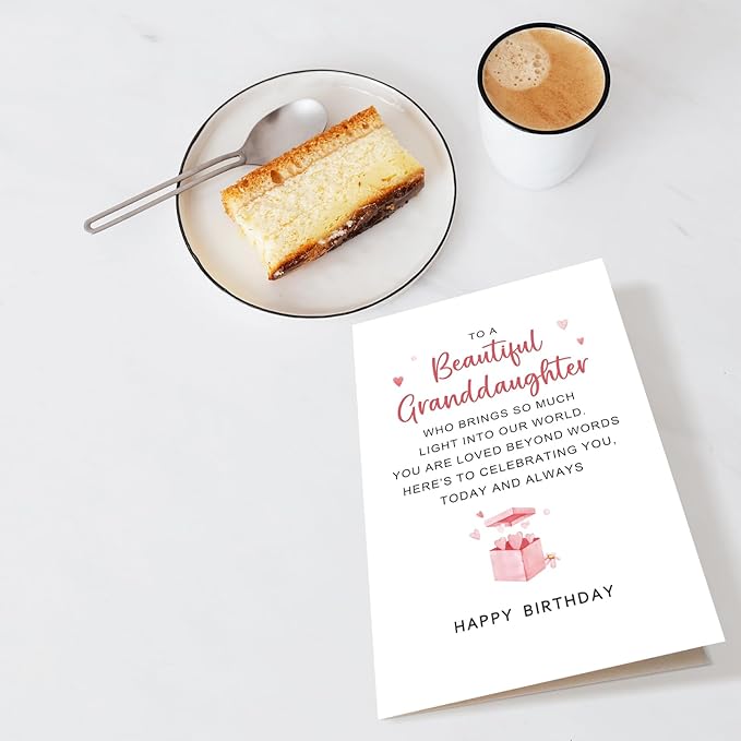 Chenive Granddaughter Birthday Card from Grandparents, Granddaughter Birthday Gifts, Sweet Birthday Card for Granddaughter, Happy Birthday Card to a Beautiful Granddaughter