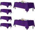 sancua Rectangle Tablecloths for 8 Foot Tables, 6 Pack - Washable Polyester Fabric Table Cloth for Halloween Party Wedding Birthday Banquet Reception, 60x120 Inch, Purple