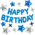 TONIFUL 35PCS 16 Inch Blue Happy Birthday Balloon Blue Happy Birthday Balloons Decorations with Star Balloons for Girls Boys Kids Men Women Adults Birthday Party Decorations Supplies