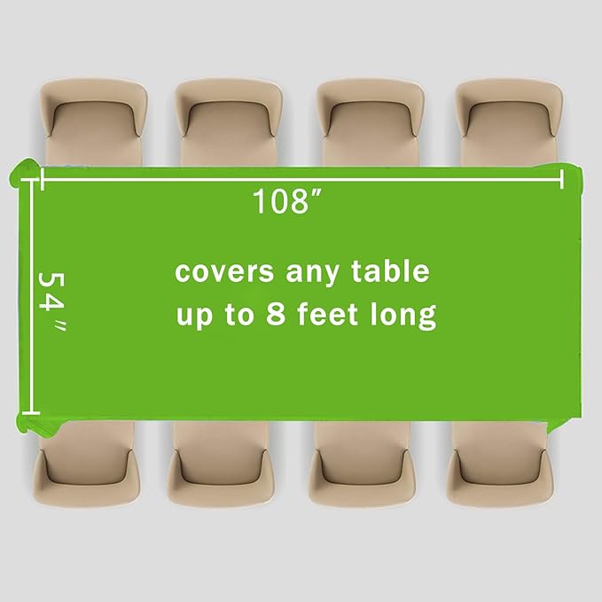3 Pack Fruit Green Disposable Tablecloth, 54" x 108" Plastic Table Covers, Decorative Rectangle Tablecloth for Parties, Events, Wedding, Inddors & Outdoors